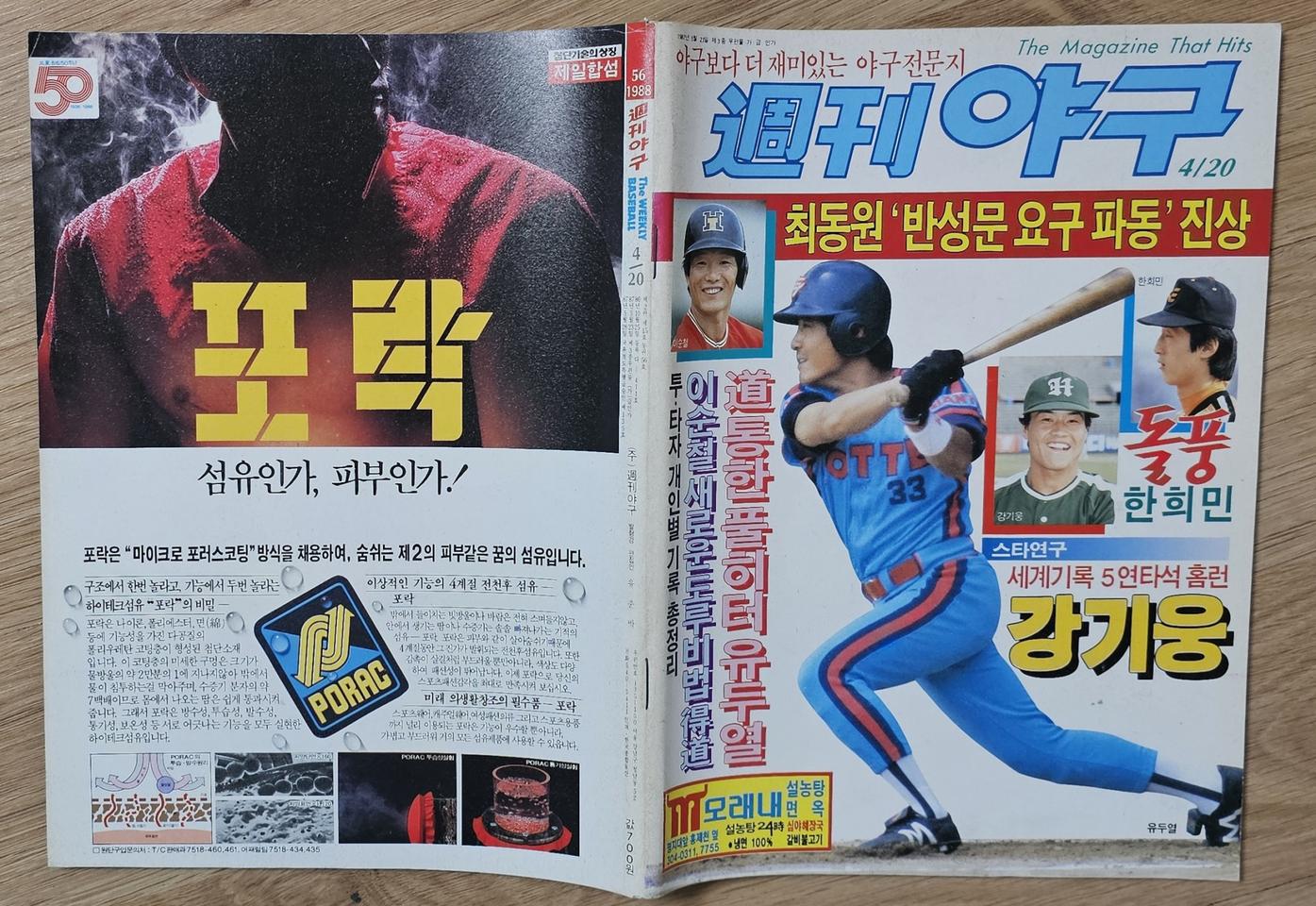 1988년 통권 56호 주간야구 잡지