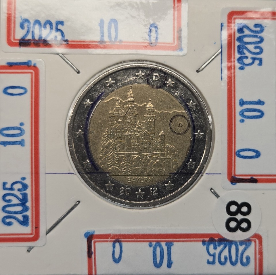 A03X 2012숫자,EURO알파벳 더블다이 안압에러 2유로화