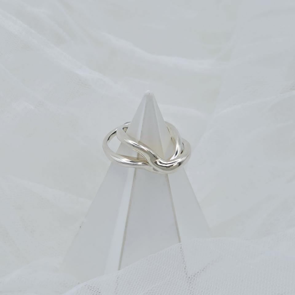 실버 웨이브 반지 레이어드링 쌍가락지