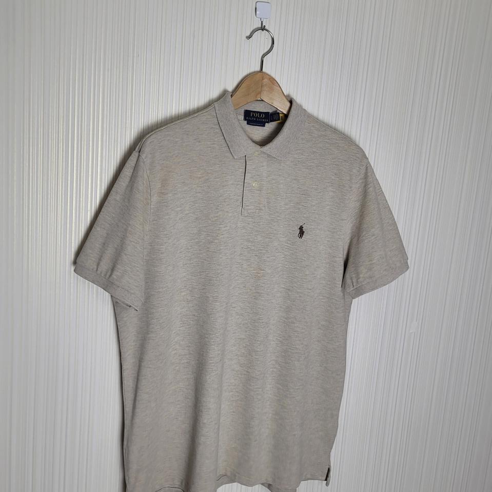 XL 폴로 반팔카라티 베이지 커스텀슬림 피케셔츠 랄프로렌