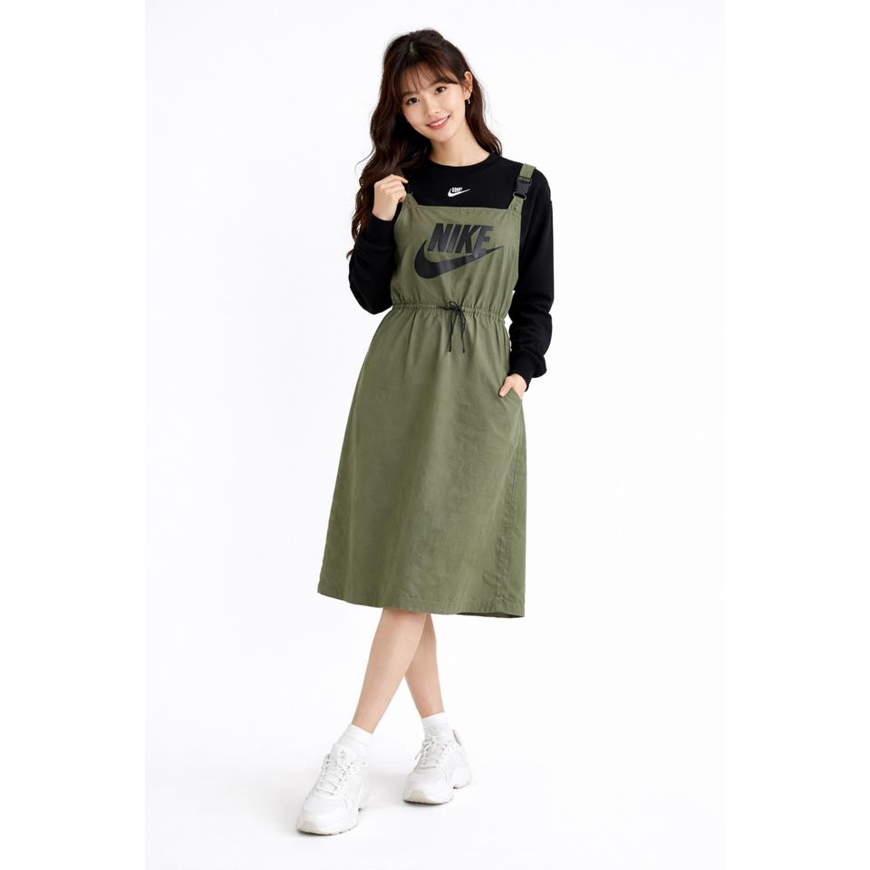 카키 서스펜더 원피스