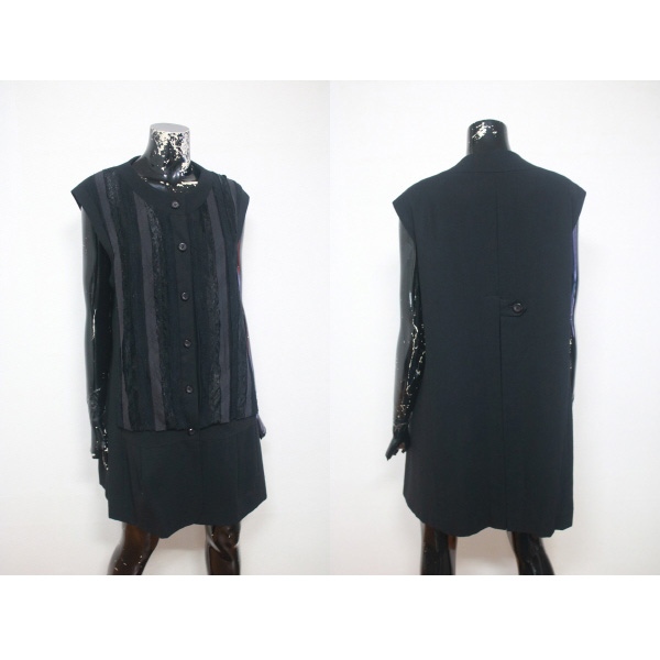 (77반) 최연옥 블랙 민소매 롱베스트 (사이즈 77~88)