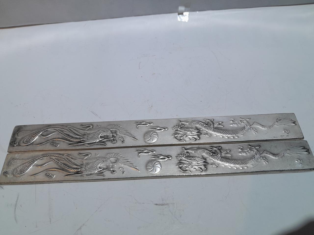 백동 문진 한쌍