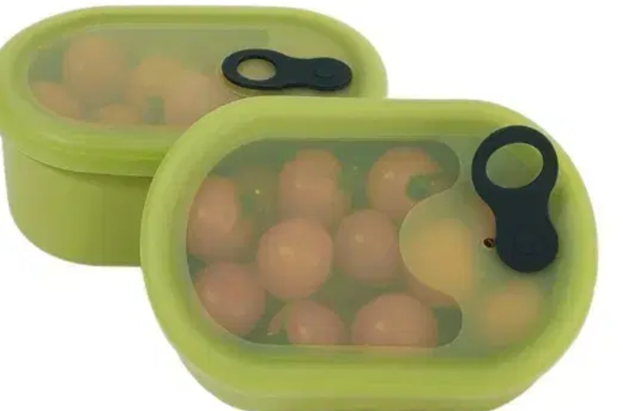 새상품 파미레 실리콘 반투명 스팀홀 타원 용기 올리브 650ml 2개