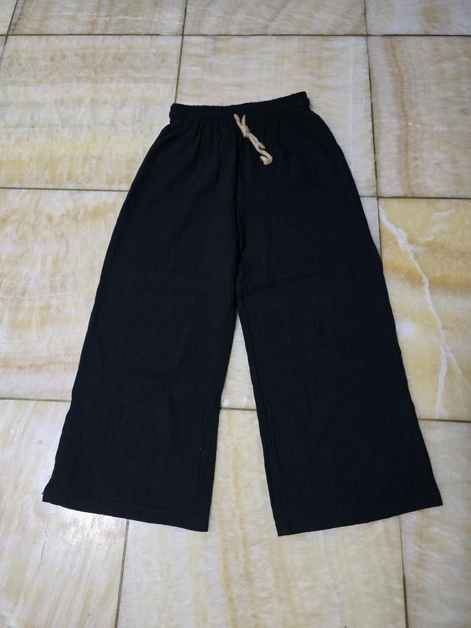 CLOVIS 블랙 와이드 밴딩 팬츠 S