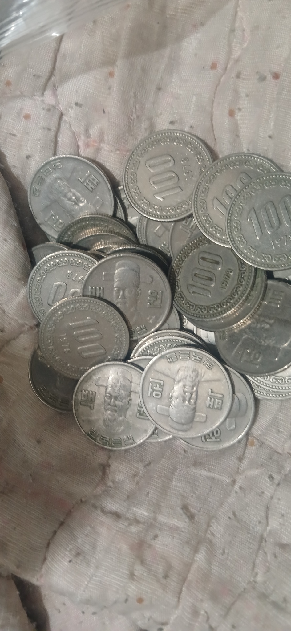 100원동전 30개 1978년 중고