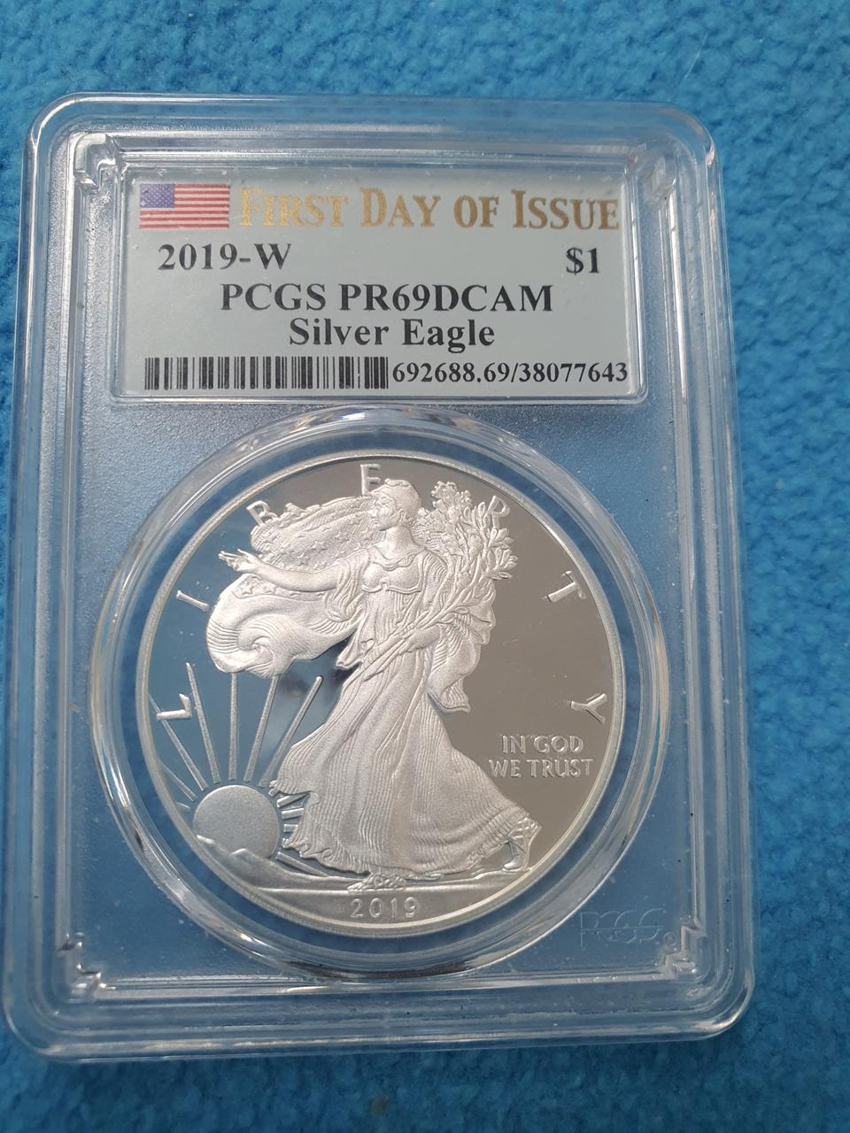 미국2019실버이글은화PCGSPR69DCAM