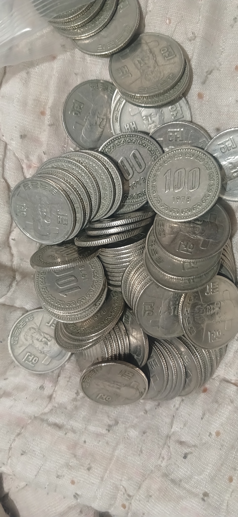 100원동전 30개 1978년 중고