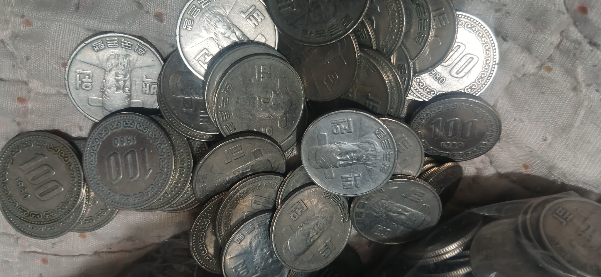100원동전 30개 1980년 중고