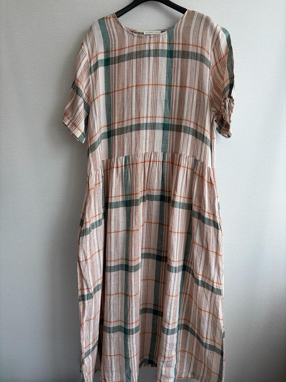 ALOHA 체크 롱 원피스
