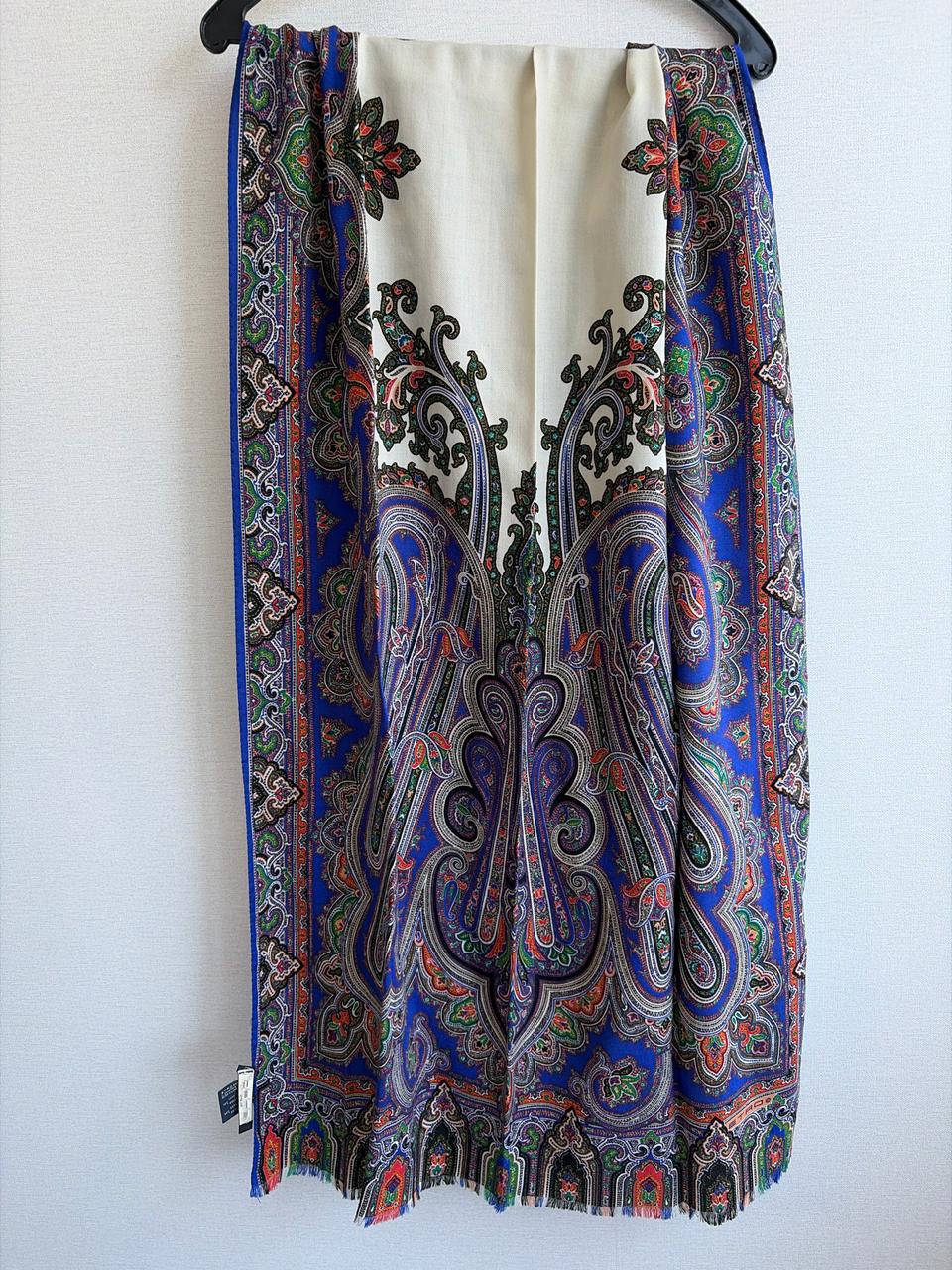 ETRO 페이즐리 울 실크 스카프