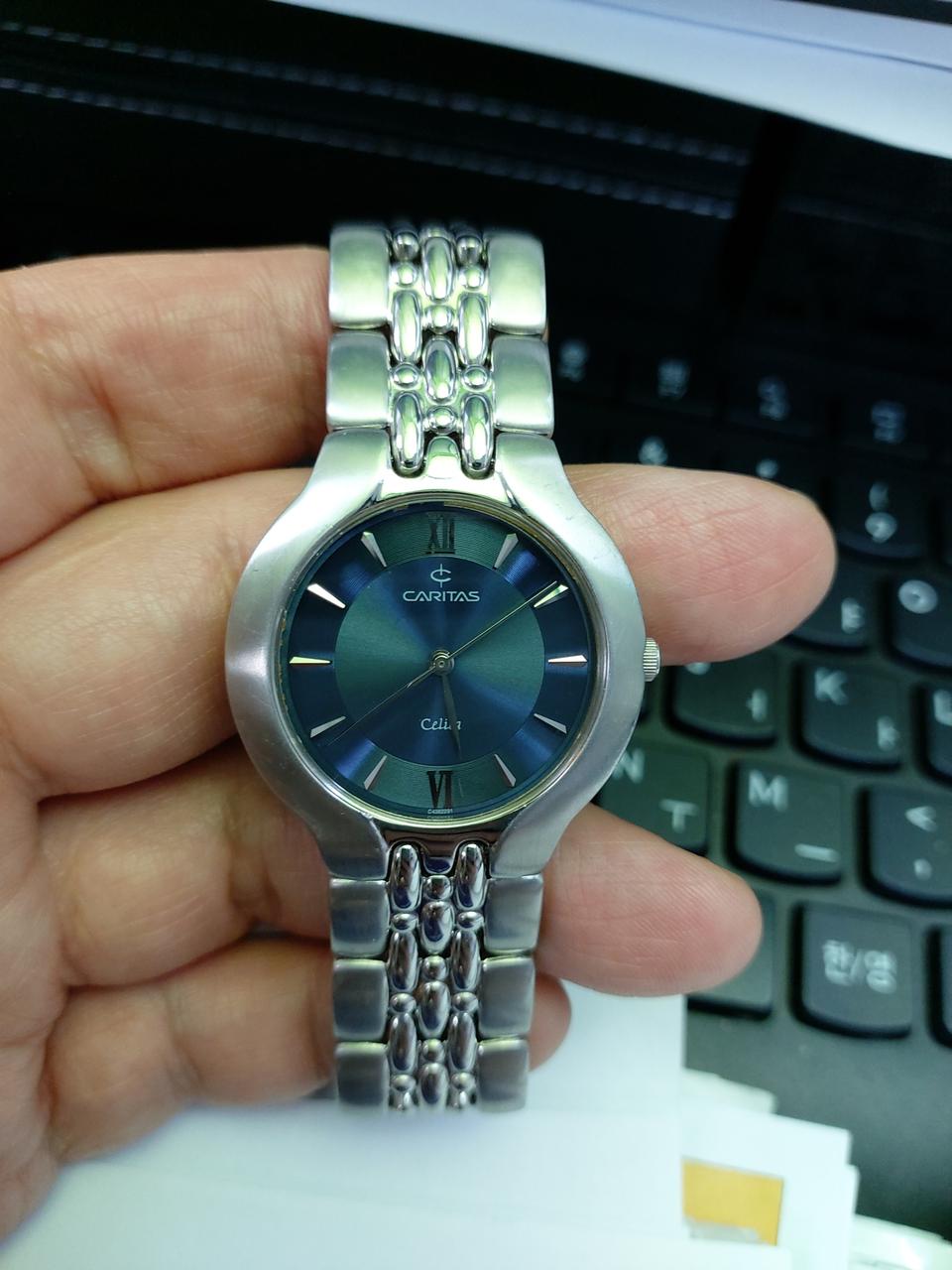 CARITAS 남성용 메탈 시계