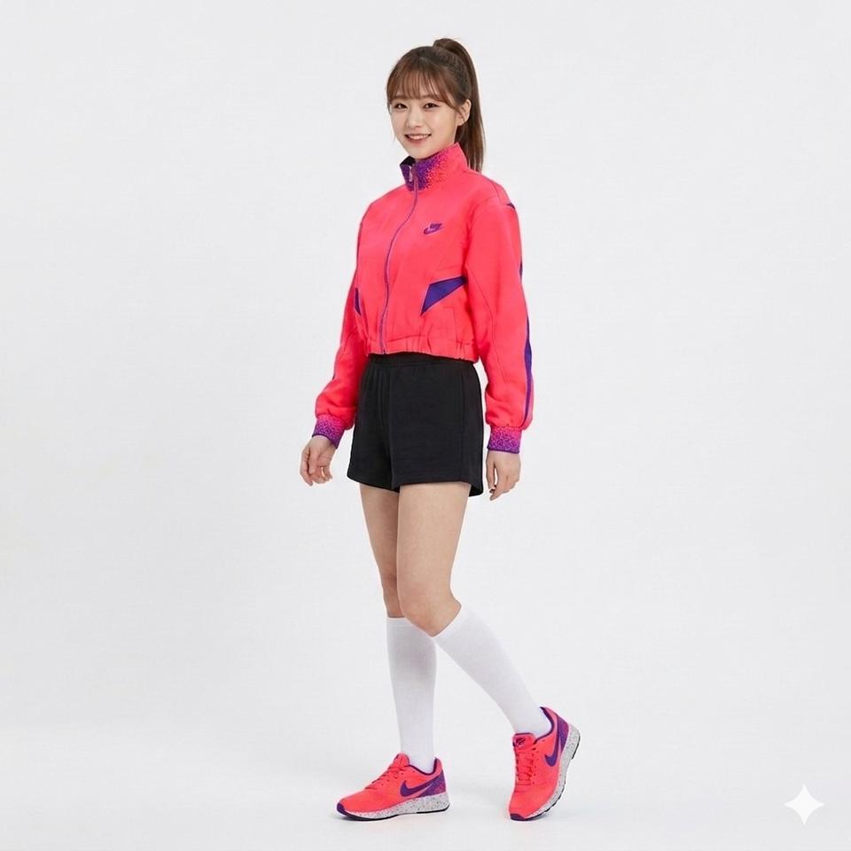 나이키 리폼 형광 코랄 크롭 져지