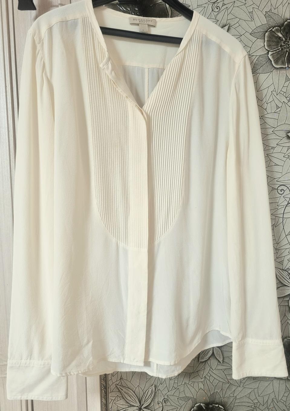 미사용))버버리 실크 시스루 블라우스m