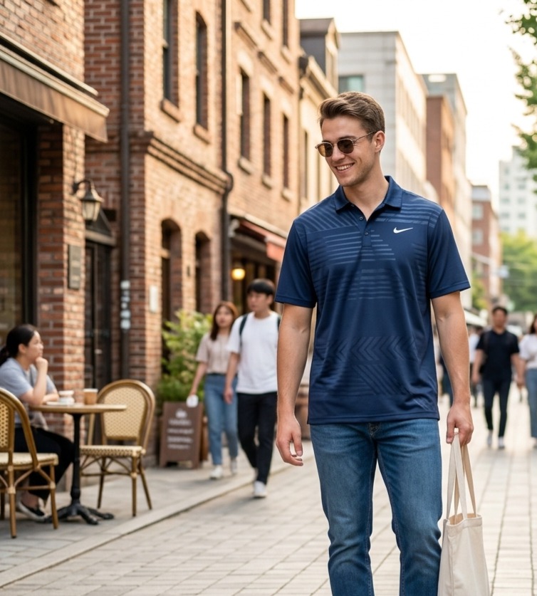 나이키 남성 셰브론 패턴 폴로 티셔츠 2XL (네이비) [정품]