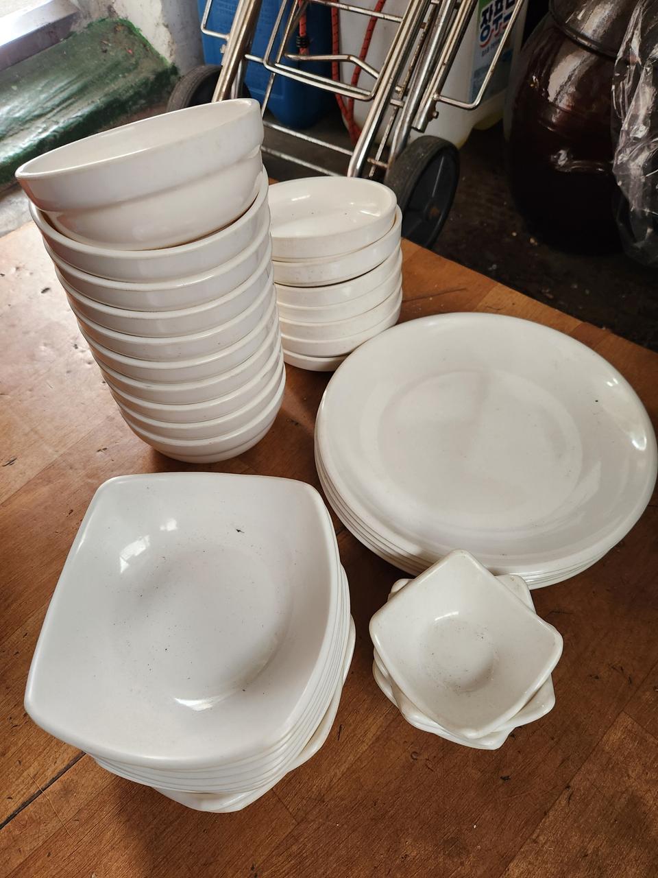 식당그릇 멜라민 접시  37장