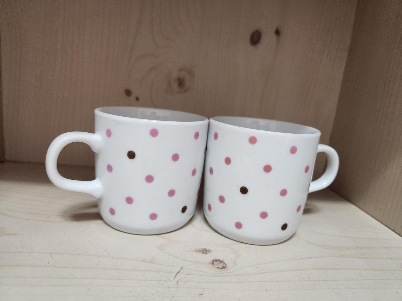 레트로컵 땡땡이 머그컵 2개