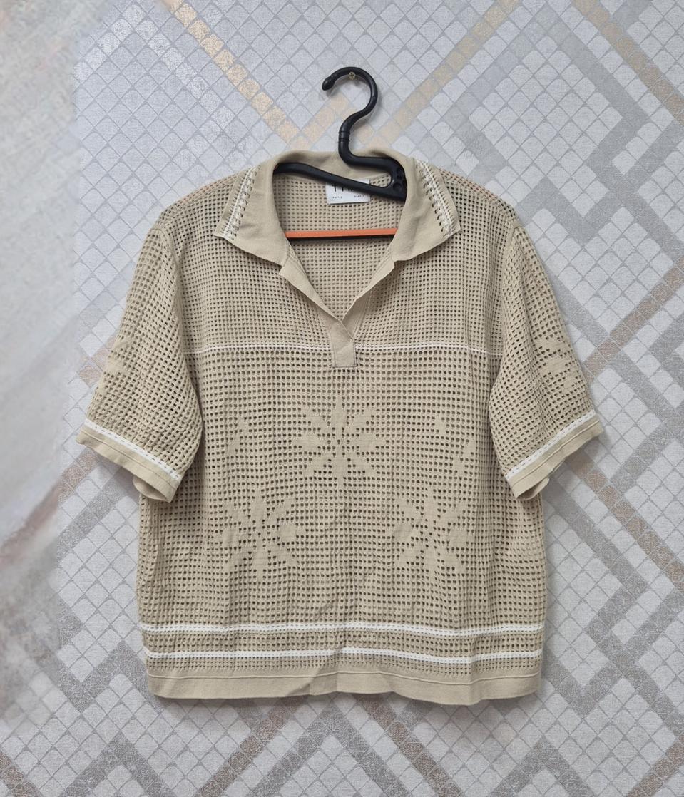 타임 여성펀칭 카라니트