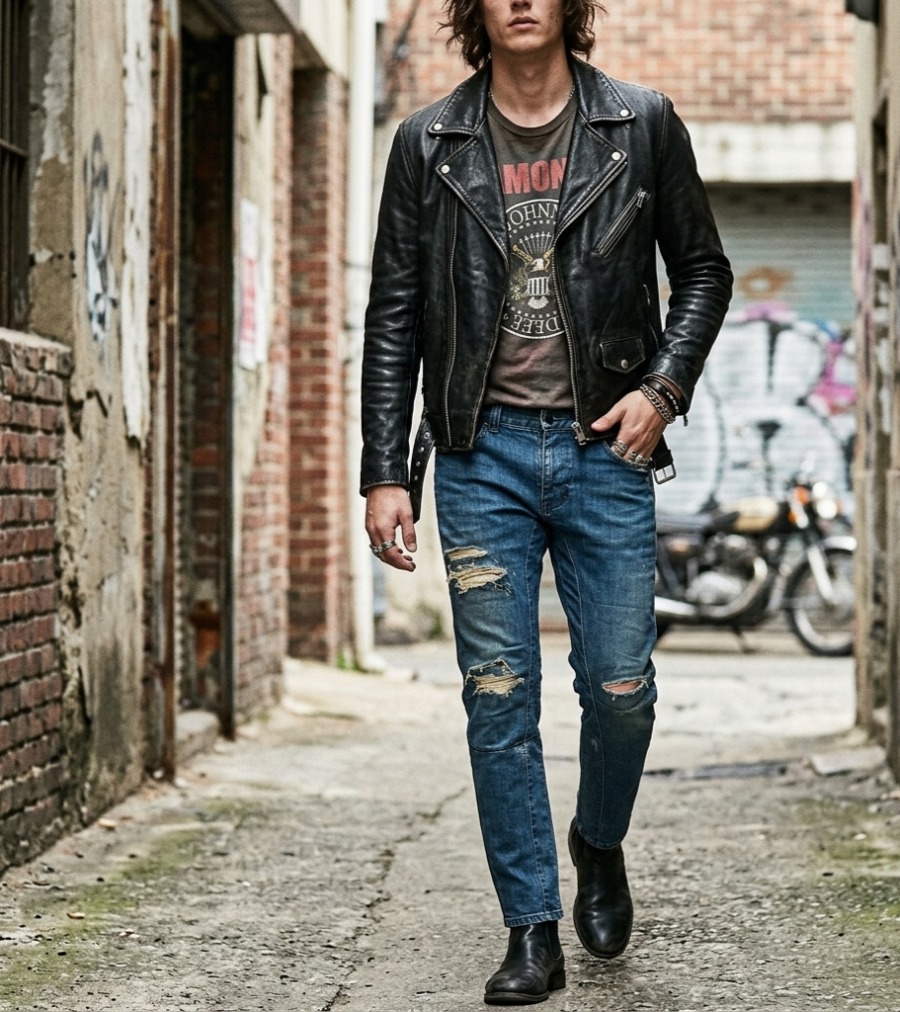 플랙(PLAC) ARCO아르코 남성 중청 디스트로이드 슬림스트레이트 진