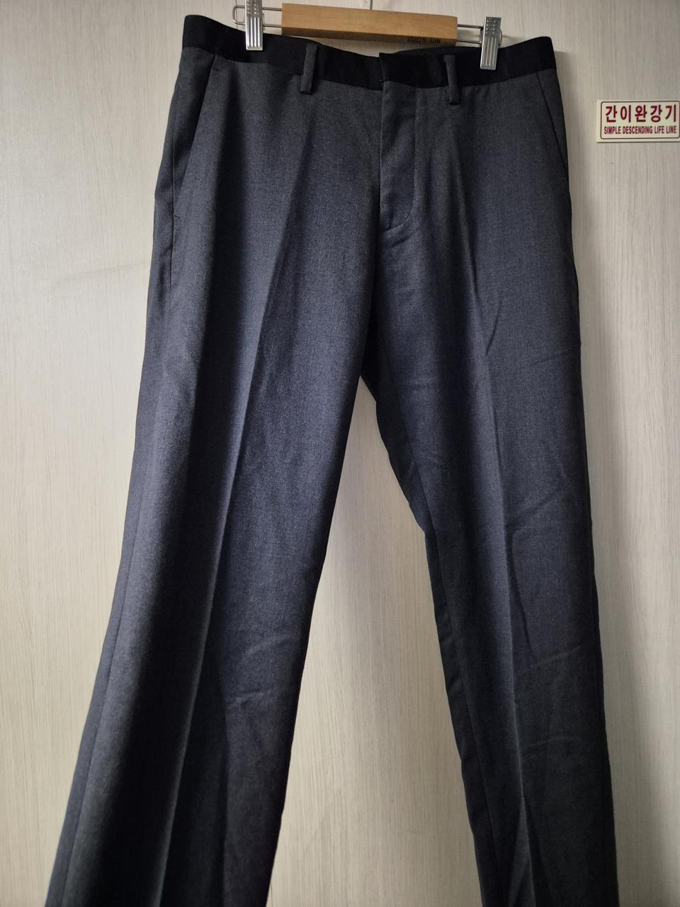 SIEG 차콜 그레이 남성 정장 바지