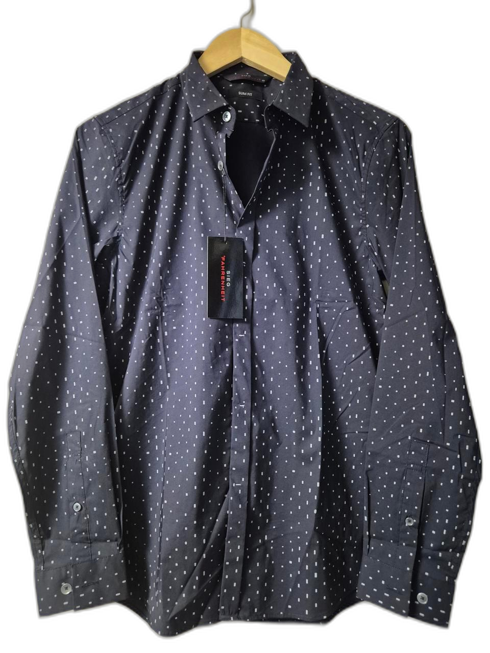 SIEG 파렌하이트 네이비 도트 슬림핏 셔츠 95