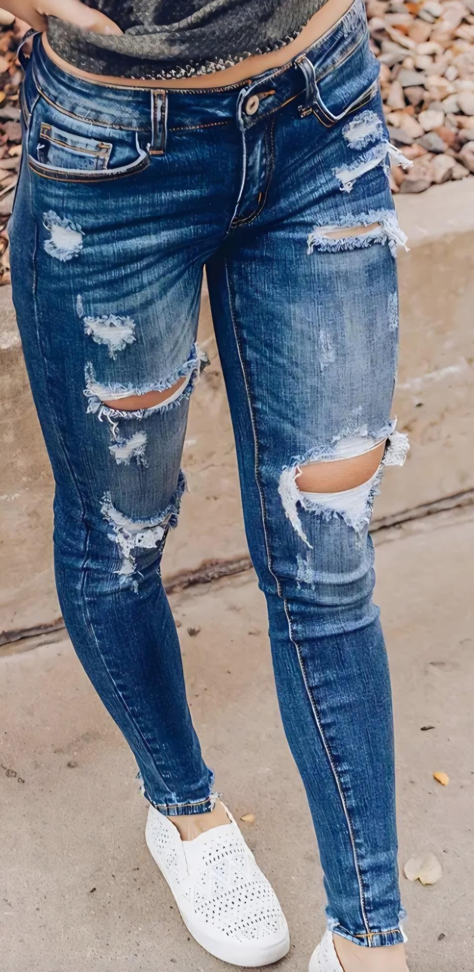 ♥데미지 컷팅진 스키니청바지