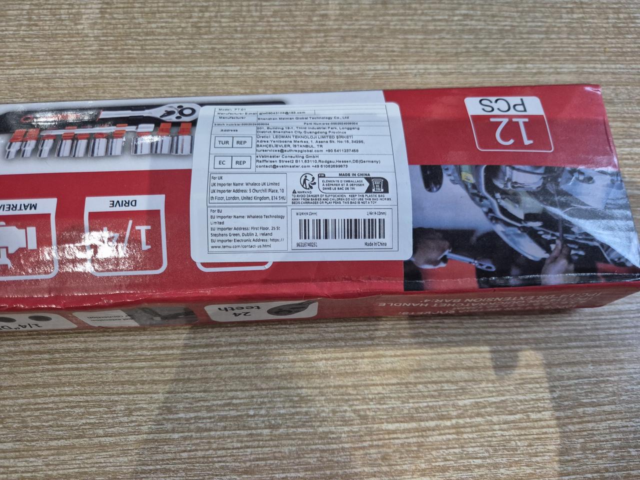 1/4인치  (4-13mm) 12개 라쳇 렌치 세트, 복스알