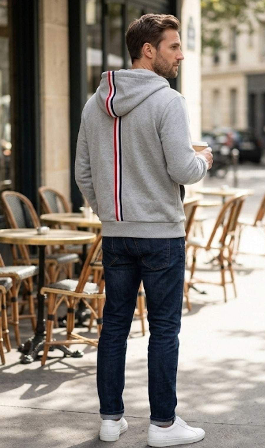 ​3선 테이프 후드 집업 빅사이즈 오버핏