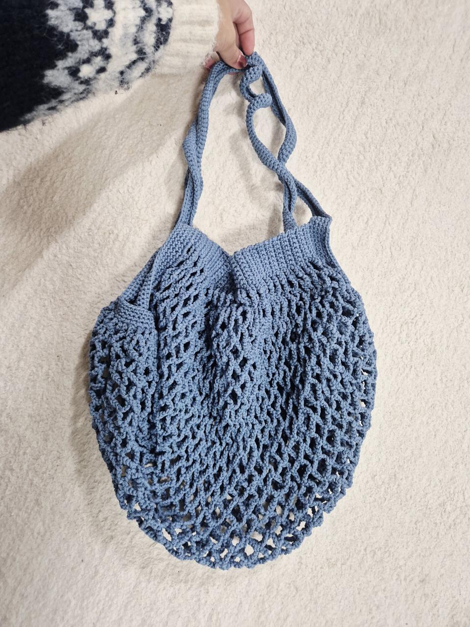 핸드메이드 블루네트백