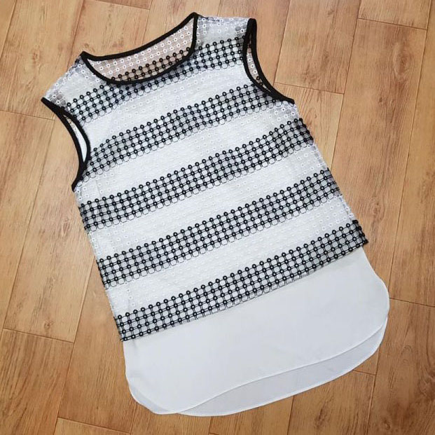 로엠(Roem) 망사배색티 55-66