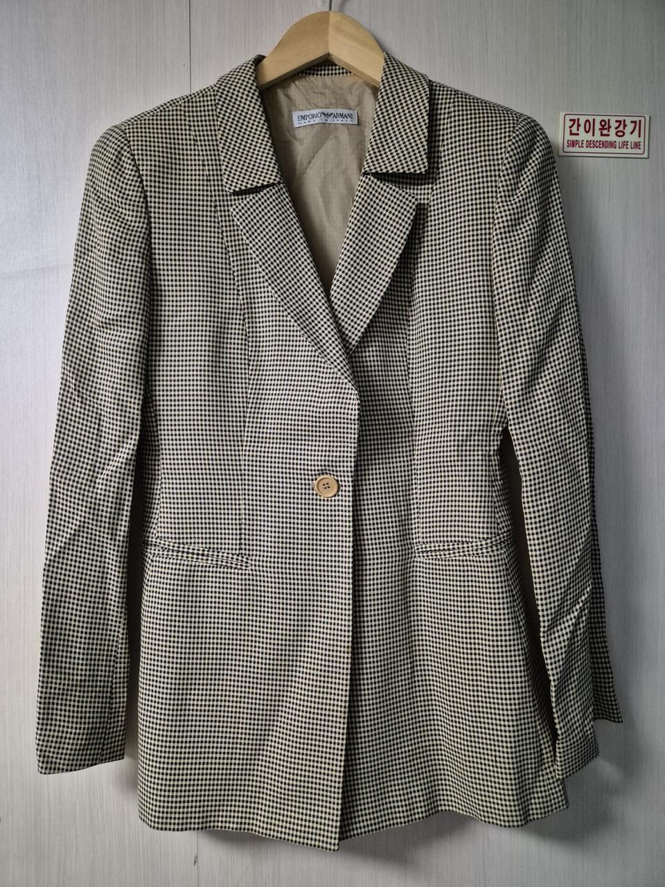 빈티지 엠포리오 아르마니 체크 블레이저 42