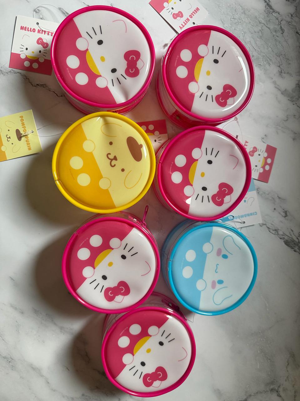 산리오 정품 캐릭터즈 PVC 원형 파우치 새상품