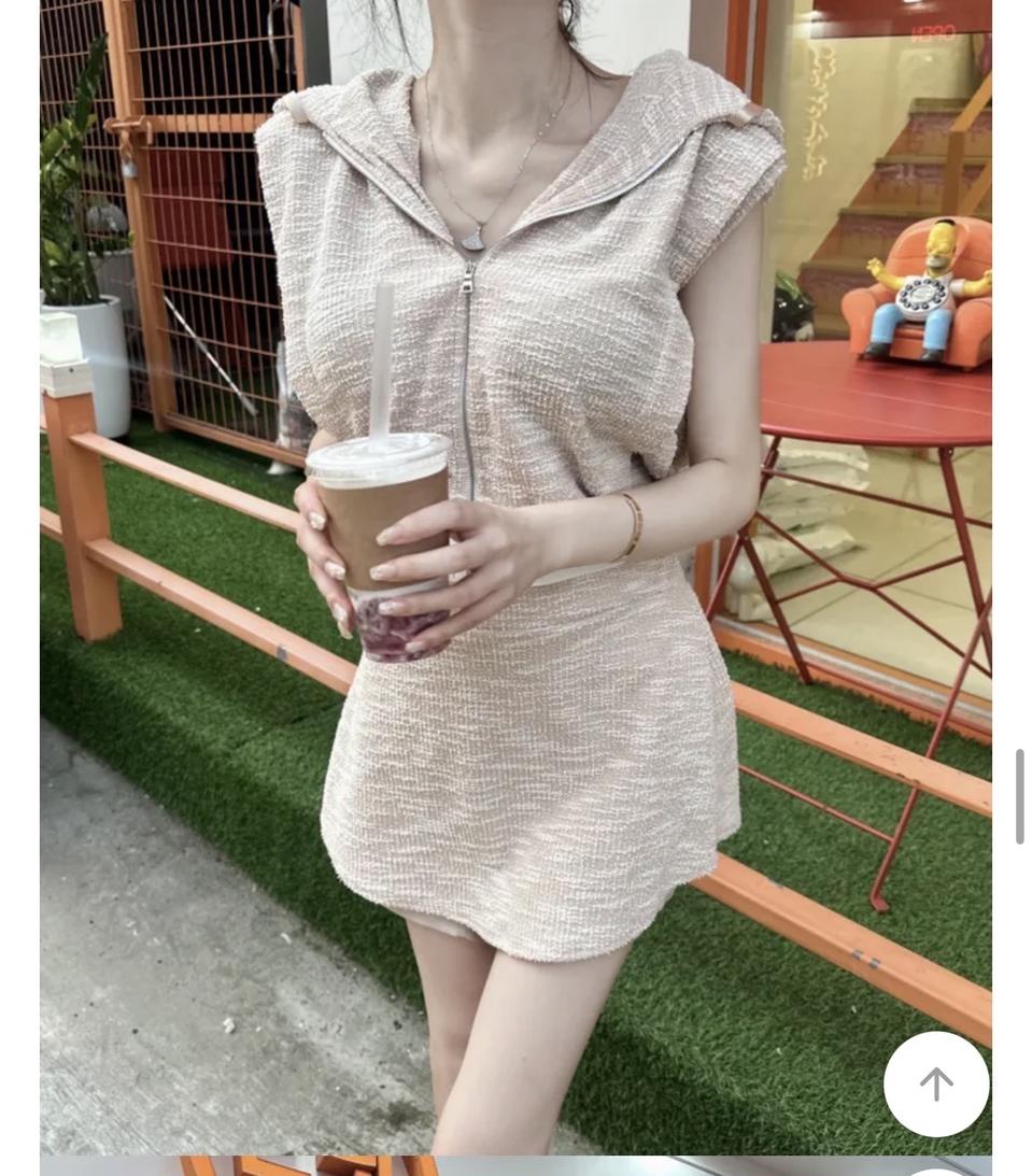 새상품 미개봉 수입의류 새틴배색 후드치마셋업 트레이닝