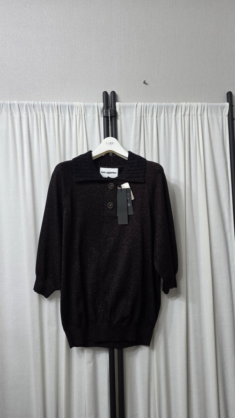 칼라거펠트 반팔 니트