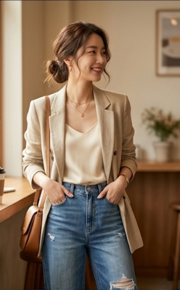 MIXXO 미쏘 린넨 혼방 더블 재킷 S