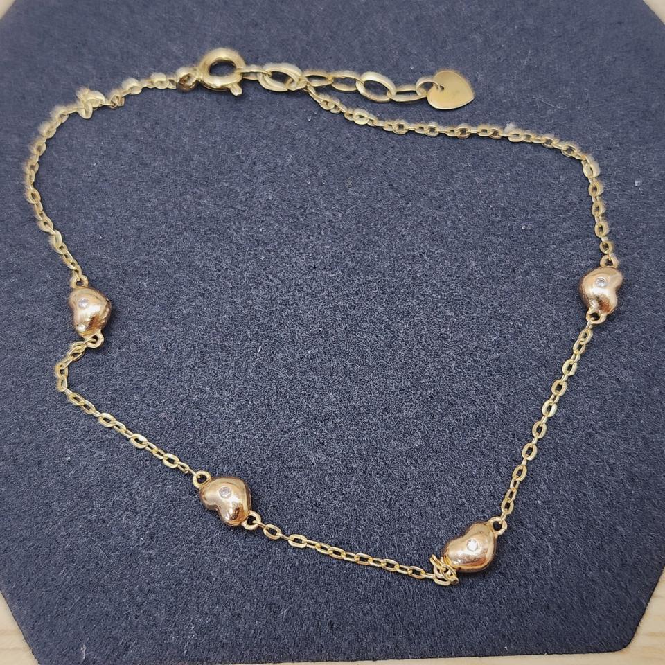 14k 골드 하트 팔찌 주얼리