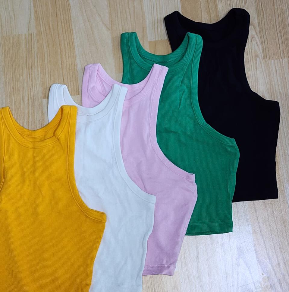 H&M 에이치앤엠 나시 크롭나시 골지나시 망고나시 레이어드