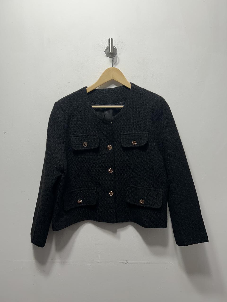 여성 트위드 자켓 반크롭 상의 F