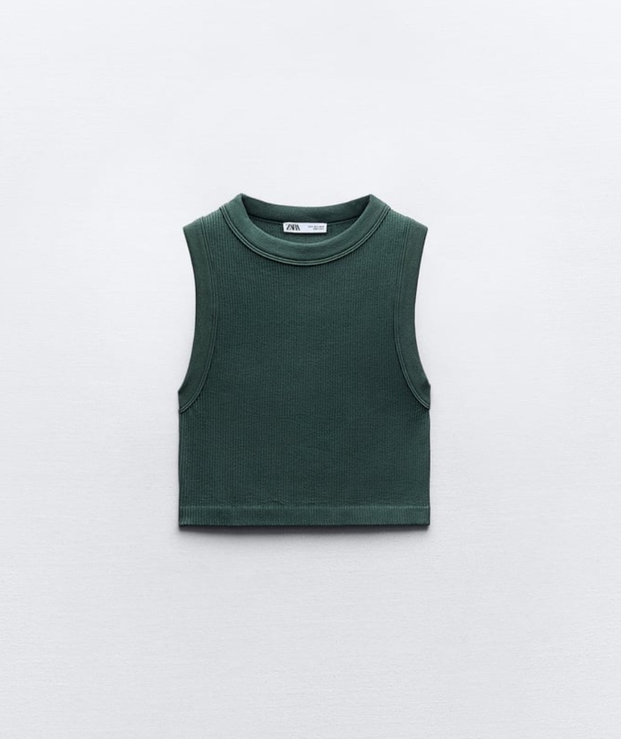 <새옷>ZARA_그린블루 니트탑