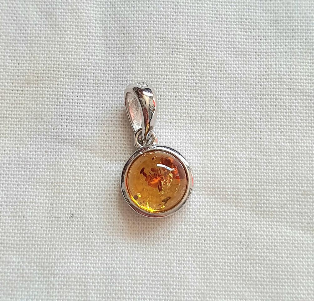 핸드메이드 AAA-금파호박 은펜던트 -6mm