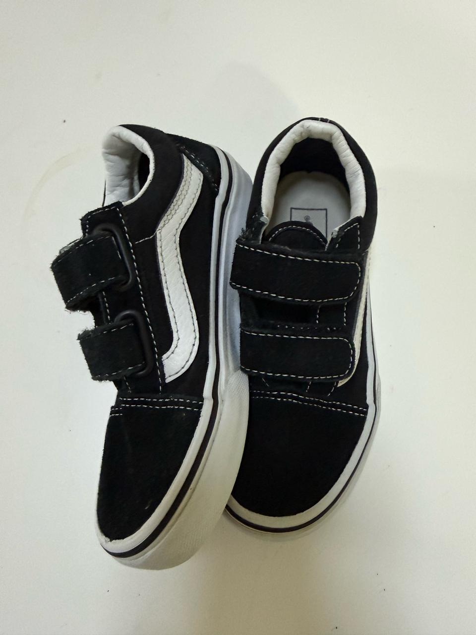 Vans 반스 올드스쿨 벨크로 블랙 키즈 신발 175