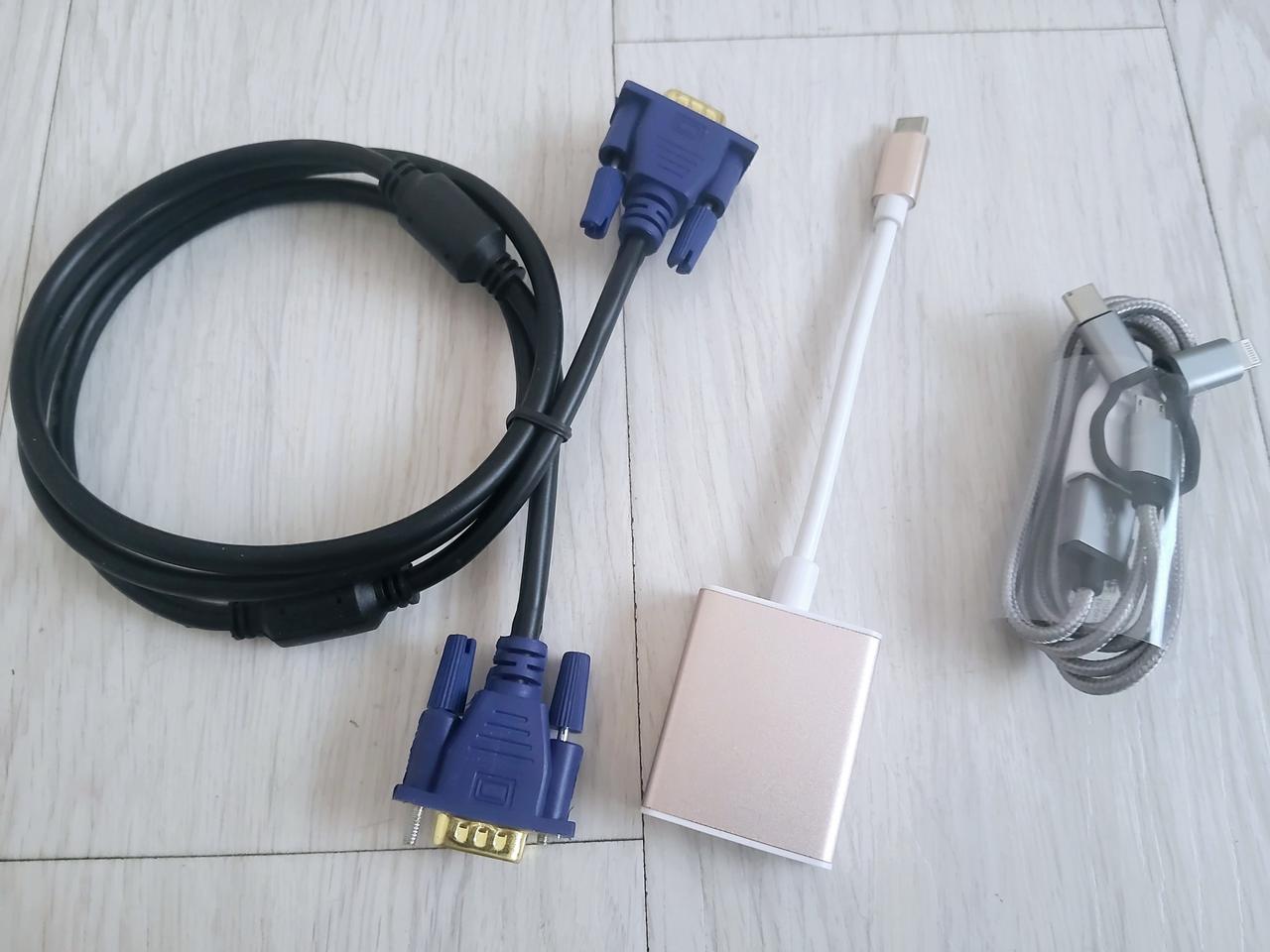 VGA케이블/ USB-C to VGA어댑터/ 3in1 멀티 충전 케이블