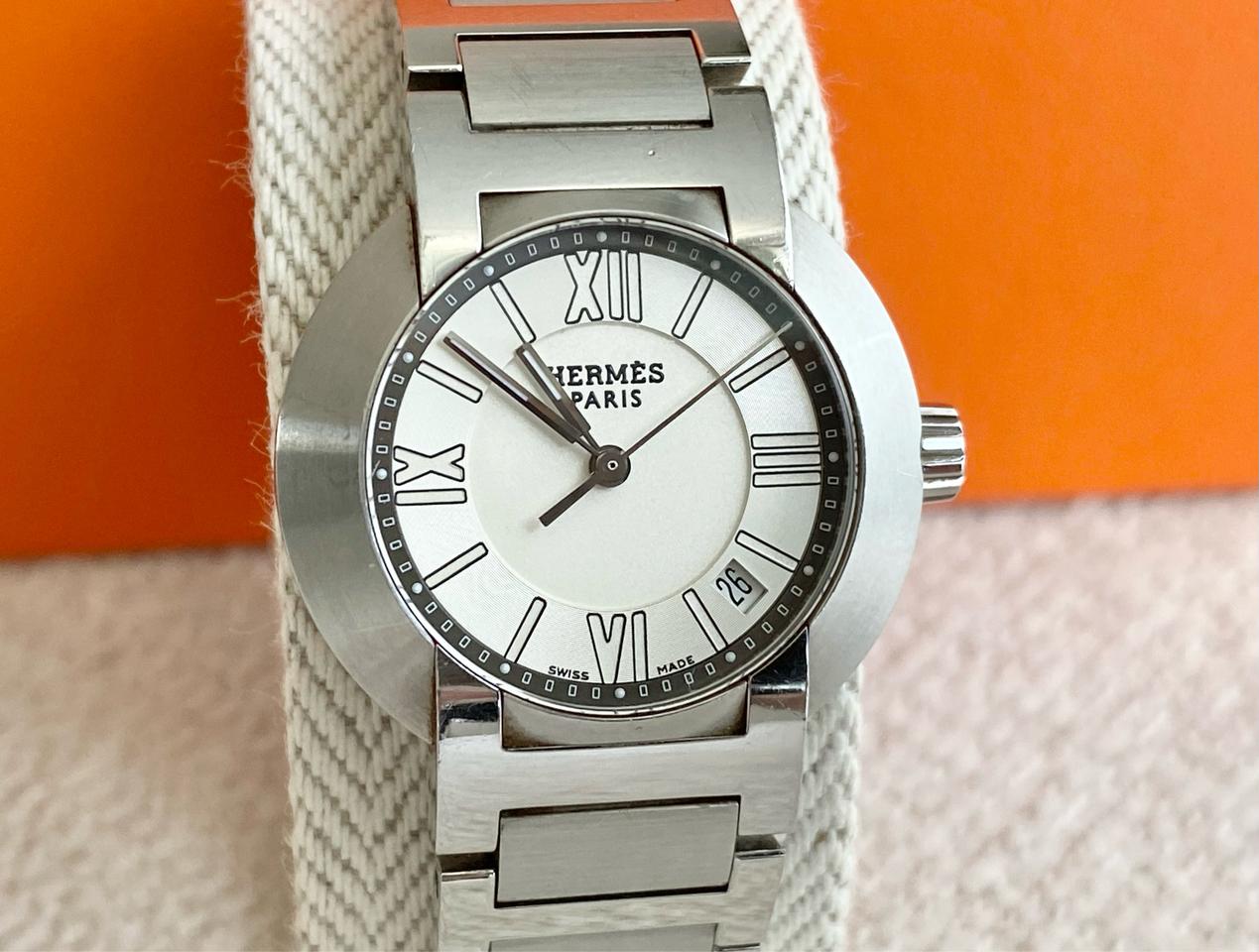 에르메스 노마드 NO1.210 여성용 쿼츠 28mm 화이트 다이얼 스틸