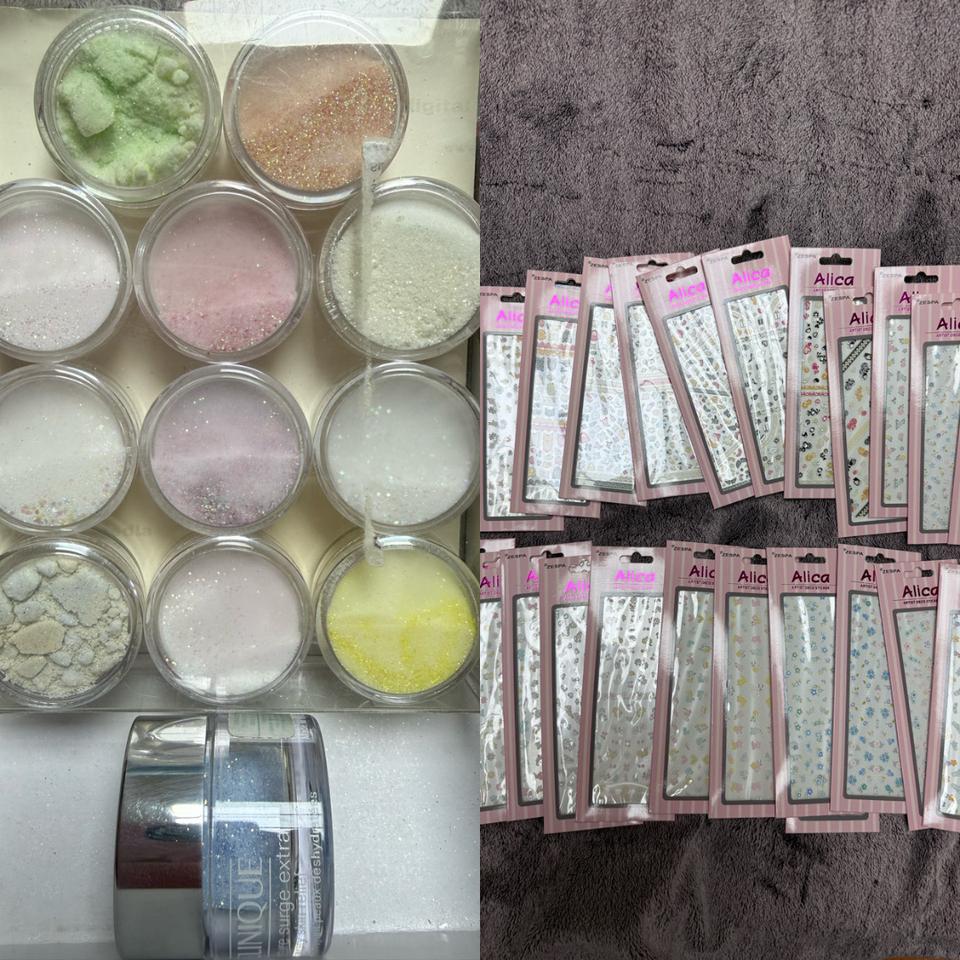 네일아트 글리터 펄파우더와 스티커25종