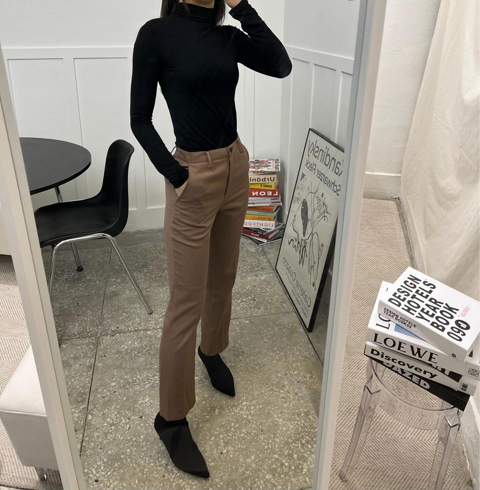 마이클노 클래식 핏 여성팬츠 슬랙스 바지 브라운