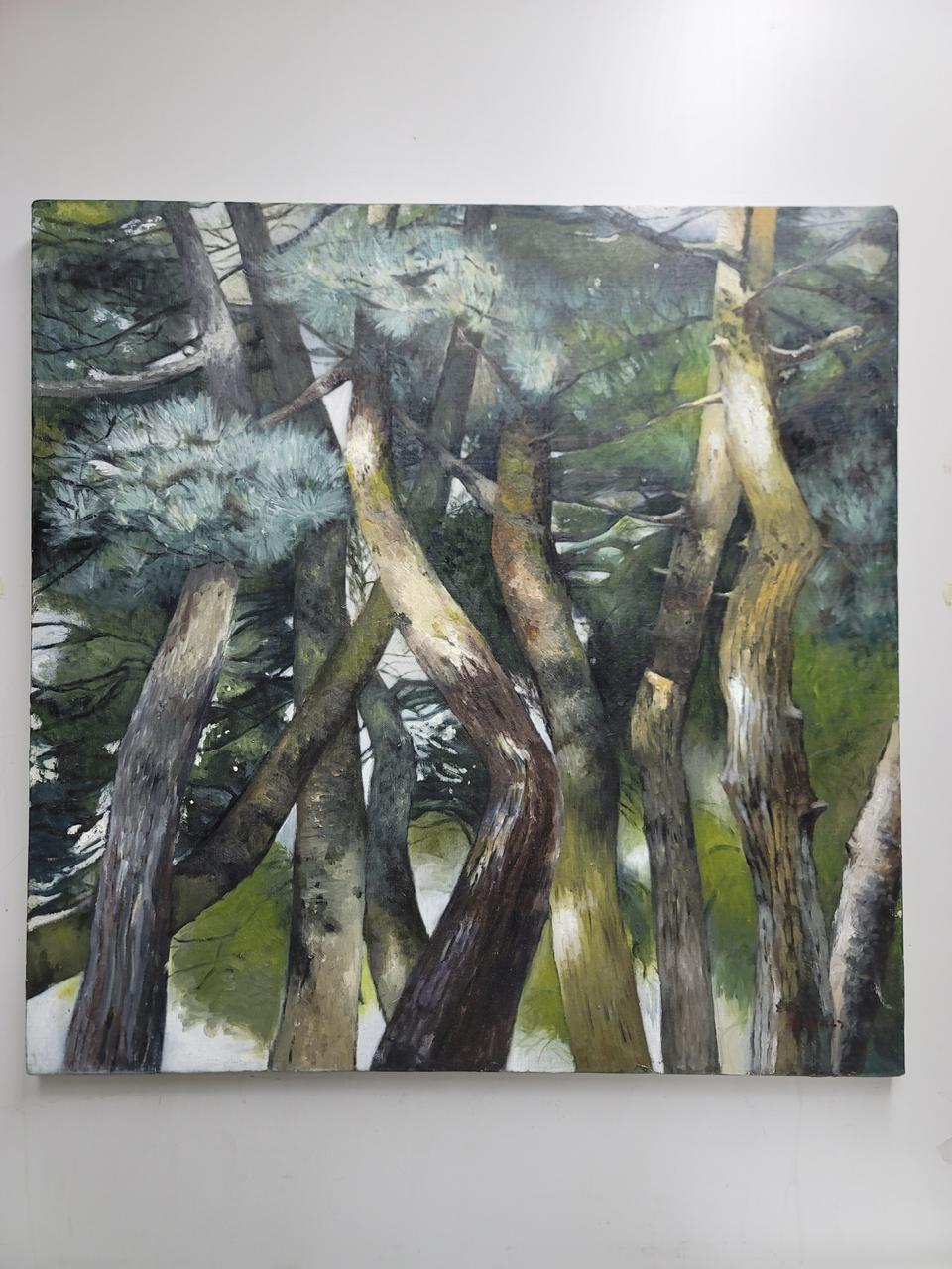 유화그림 30호 나무들