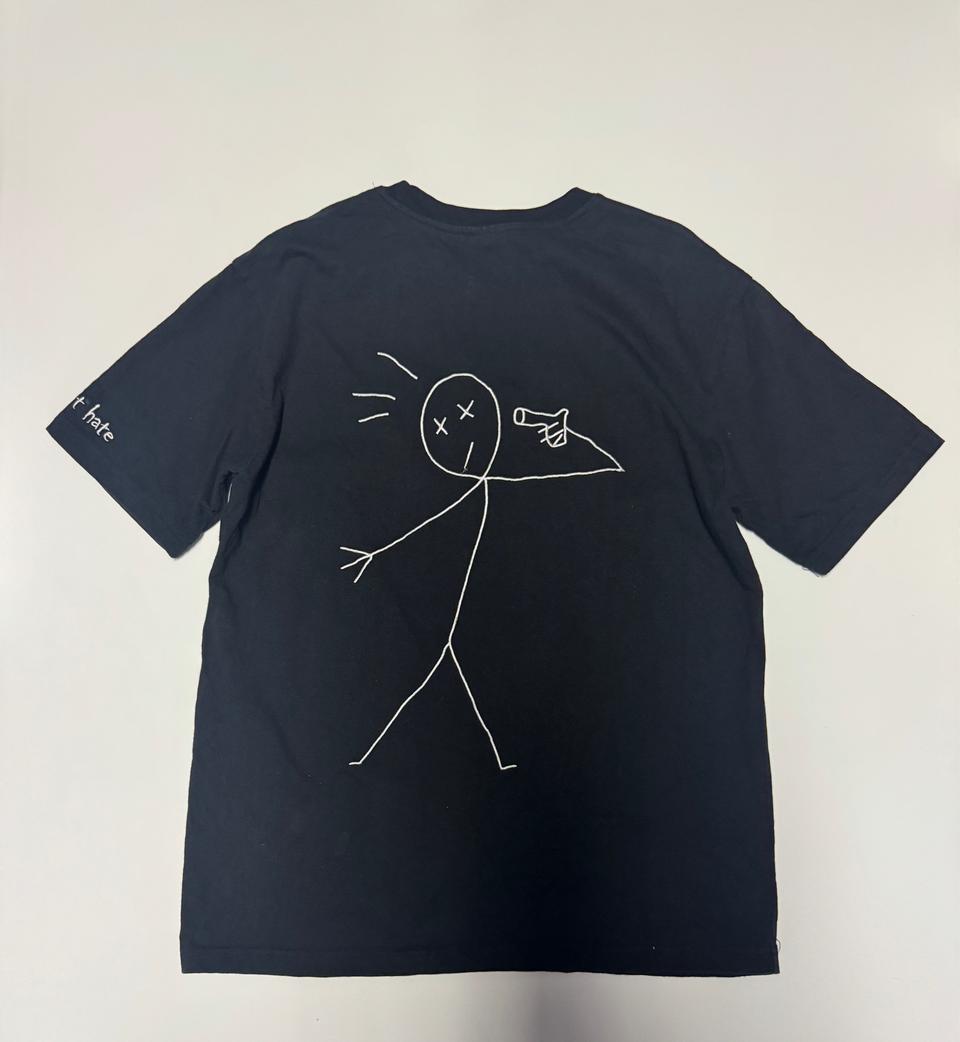 꼼파뇨 해드 킬러 빈티지 뒷 프린팅 반팔 티셔츠 M 블랙