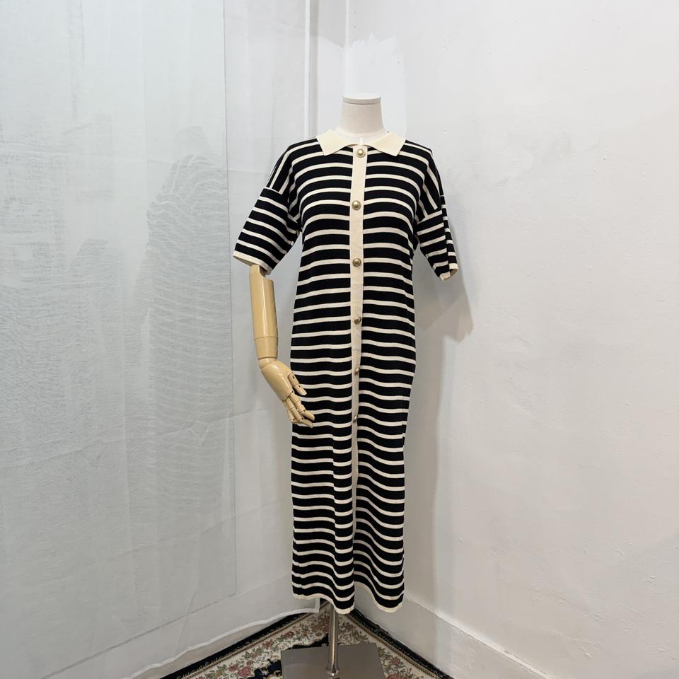 반팔 스트라이프 줄무늬 니트원피스 반팔원피스 4459