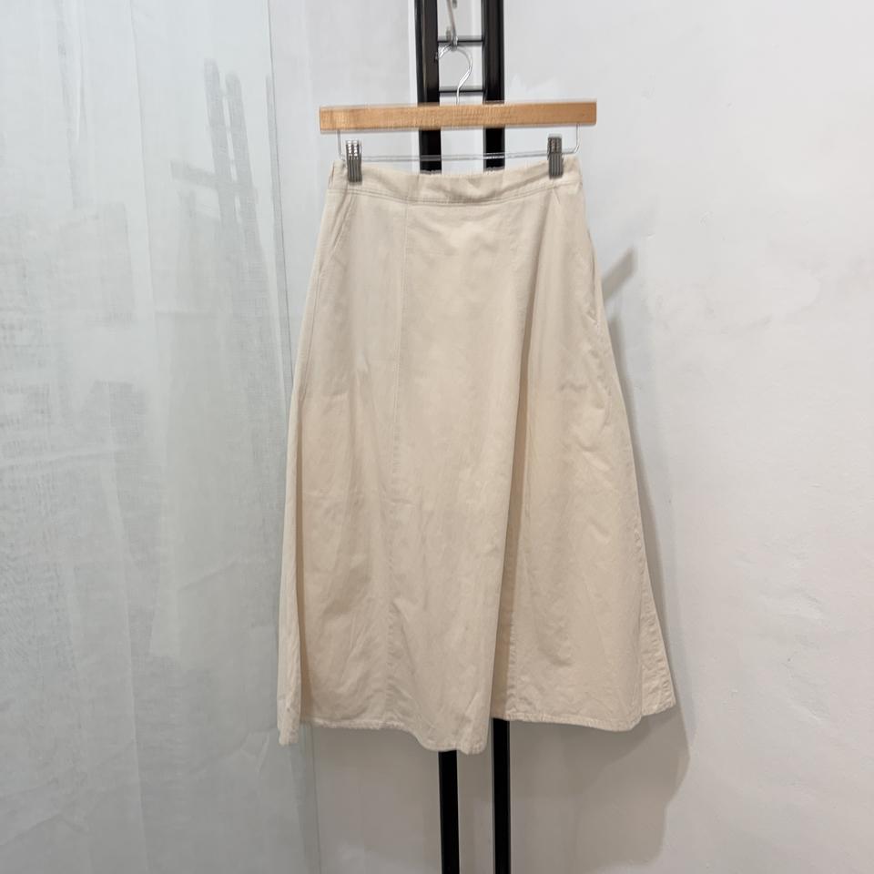 뒷밴딩 코튼 아이보리 롱스커트 롱치마 4461