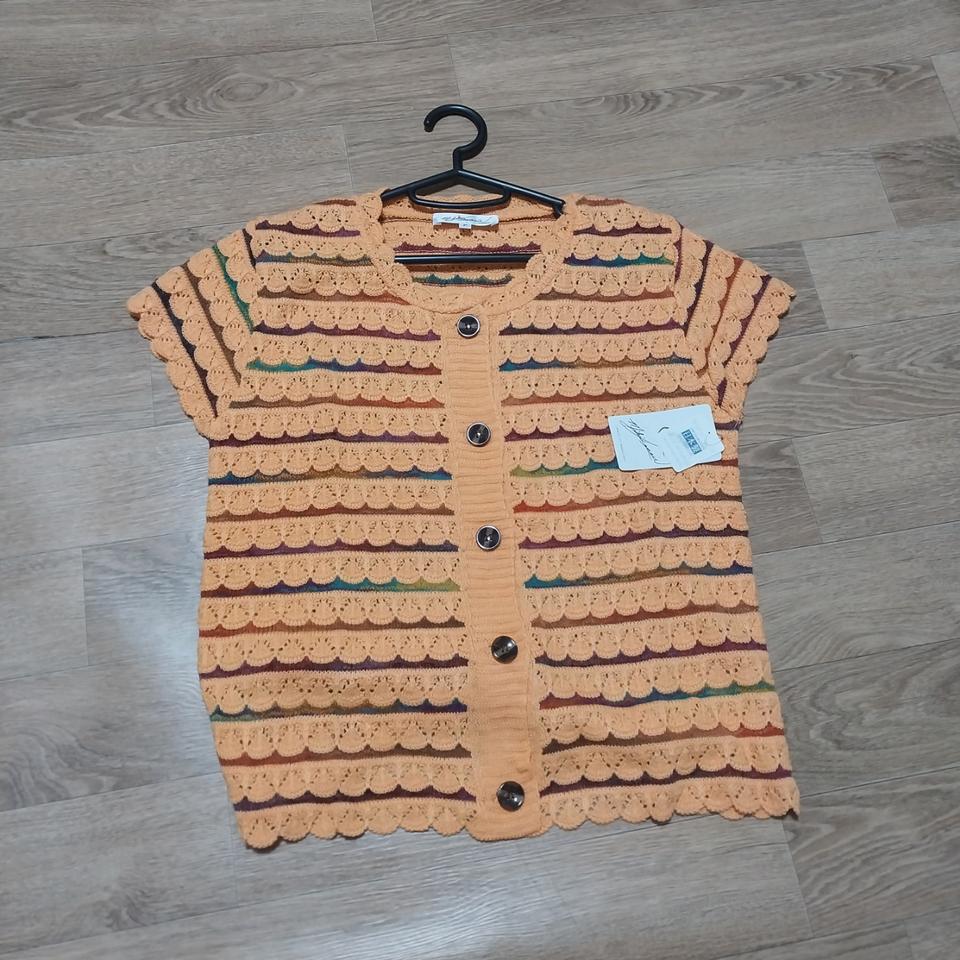 일본판 니트소재 반팔 가디건 여성 프리